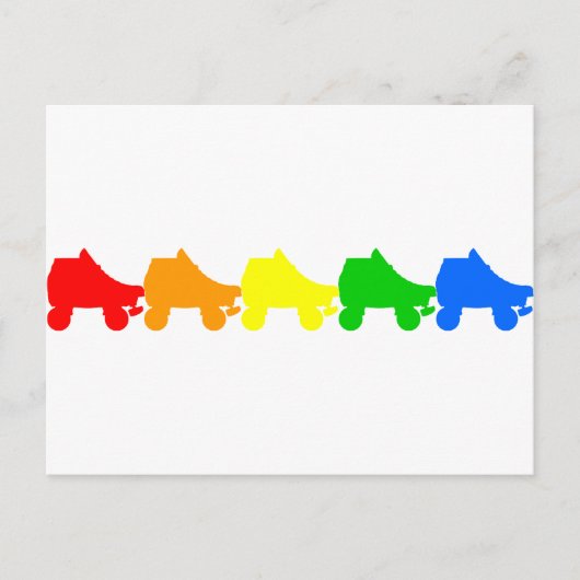 schaats regenboog briefkaart (Voorkant)