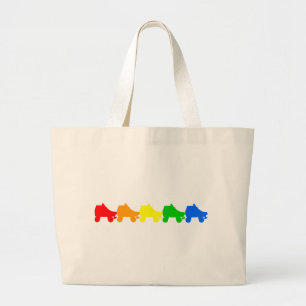 schaats regenboog grote tote bag