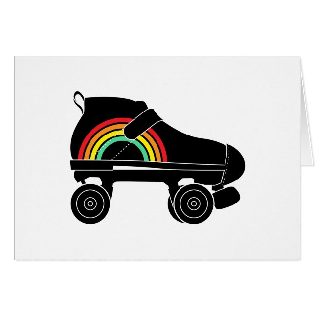 schaats-regenboog met quadroller (Voorkant Horizontaal)