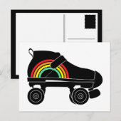 schaats-regenboog met quadroller briefkaart (Voorkant / Achterkant)