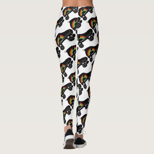 schaats-regenboog met quadroller leggings (Achterkant)