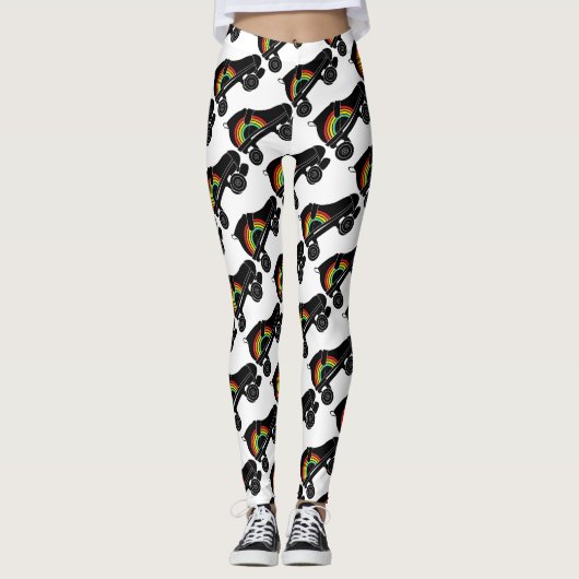 schaats-regenboog met quadroller leggings (Voorkant)