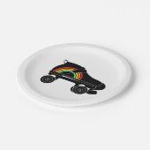 schaats-regenboog met quadroller papieren bordje (Gekanteld)