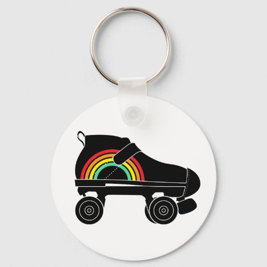 schaats-regenboog met quadroller sleutelhanger (Voorkant)