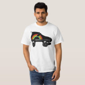 schaats-regenboog met quadroller t-shirt (Voorkant volledig)