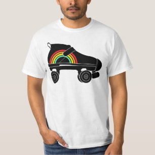 schaats-regenboog met quadroller t-shirt