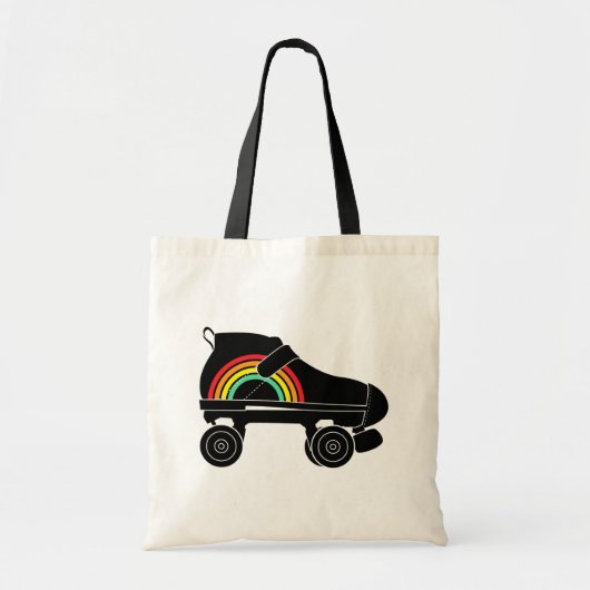 schaats-regenboog met quadroller tote bag (Voorkant)