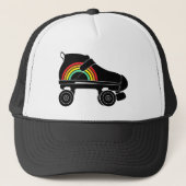 schaats-regenboog met quadroller trucker pet (Voorkant)