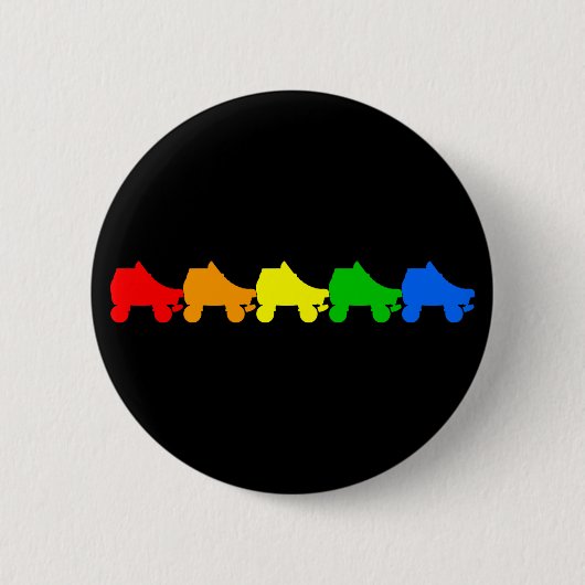 schaats regenboog ronde button 5,7 cm (Voorkant)