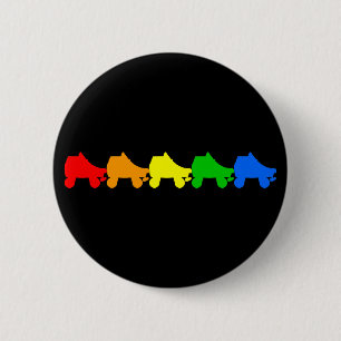 schaats regenboog ronde button 5,7 cm