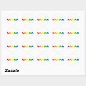 schaats regenboog ronde sticker (Vel)