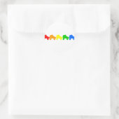 schaats regenboog ronde sticker (Tas)