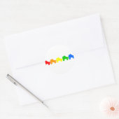 schaats regenboog ronde sticker (Envelop)