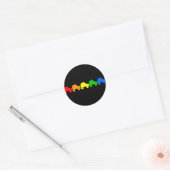 schaats regenboog ronde sticker (Envelop)