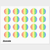 schaats regenboog ronde sticker (Vel)