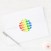 schaats regenboog ronde sticker (Envelop)