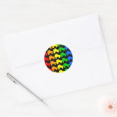 schaats regenboog ronde sticker (Envelop)