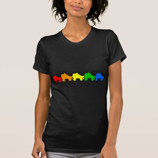 schaats regenboog t-shirt (Voorkant)