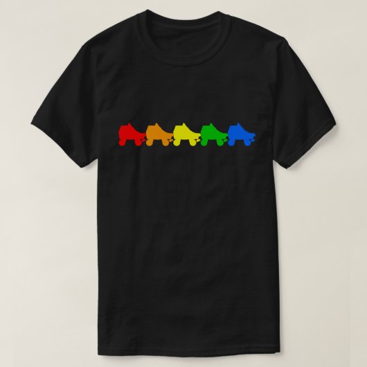 schaats regenboog t-shirt (Design voorkant)