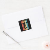 Schaats Retro Skateboarden Cadeft Vierkante Sticker (Envelop)