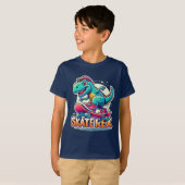 Schaats Rex - Cool Dinosaur T-shirt (Voorkant volledig)