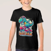 Schaats Rex - Cool Dinosaur Tri-Blend Shirt (Voorkant)