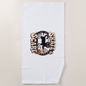 Schaats & Scare – Schattigee zwarte kat rolschaats Strandlaken (Voorkant)