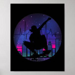 Schaats Schaatsboardrijder Skateboard Liefhebber H Poster