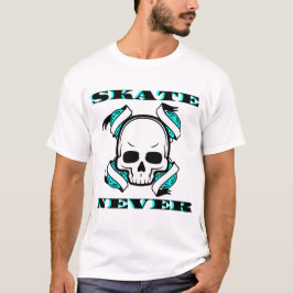 schaats schedel sterft nooit t-shirt