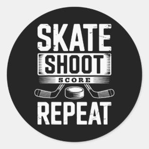 Schaats Schiet Score Herhaal (2)  Ronde Sticker