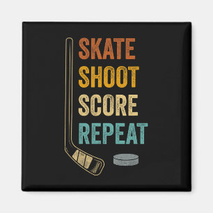 Schaats Schiet Score Herhaal Dappere Hockey Fan Mo Magneet