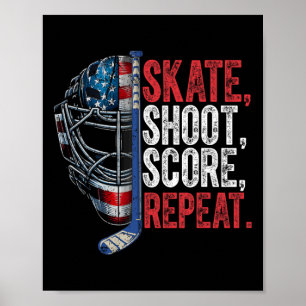 Schaats Schiet Score Herhaal Hockeyliefhebber Moti Poster