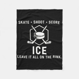 Schaats schiet score ijshockeybaan _1 fleece deken