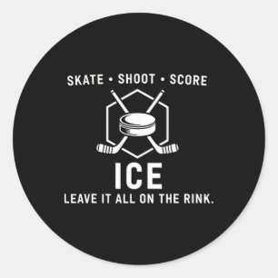 Schaats Schiet Score IJshockeybaan _1 Ronde Sticker