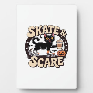 Schaats & Schrik � Zacht Zwarte Kat Schaatsen Fotoplaat