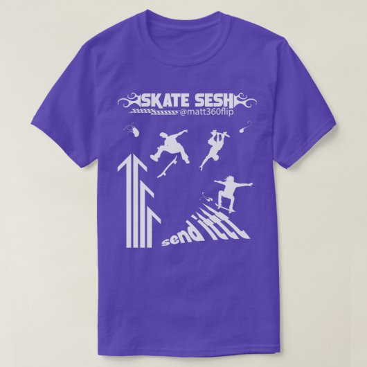 SCHAATS SESH Matt360Flip Edition Skateboarder Desi T-shirt (Design voorkant)