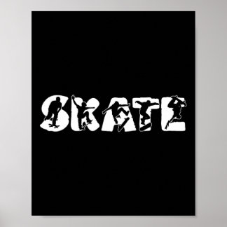 Schaats Silhouet Schaatsen Skateboard Skateboarden Poster
