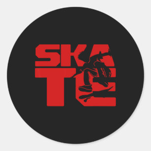 Schaats Skateboard Design - Skateboard Ronde Sticker