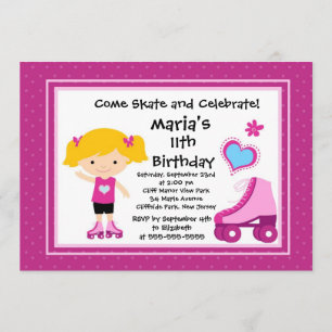 Schaats Skateboard Party Birthday Invitations Kaart