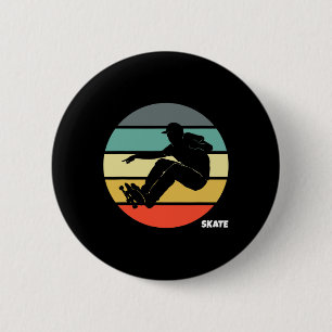 Schaats Skateboarden Retro Vintage Skateboarder Sk Ronde Button 5,7 Cm