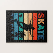 Schaats Skateboarder Gift Skateboard Retro Legpuzzel (Horizontaal)