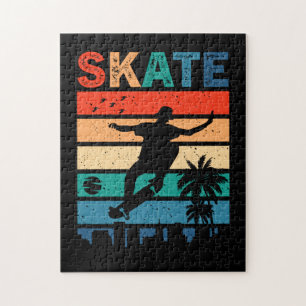 Schaats Skateboarder Gift Skateboard Retro Legpuzzel