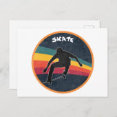 Schaats Skater 80s Skateboarder Skateboarder Briefkaart (Voorkant / Achterkant)