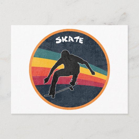 Schaats Skater 80s Skateboarder Skateboarder Briefkaart (Voorkant)