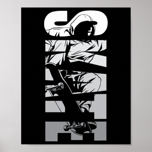 Schaats Skater Skateboard Retro 90s Poster (Voorkant)