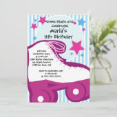 Schaats Skating Party Birthday Invitations Kaart (Staand voorkant)