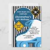 Schaats Skating Party Birthday Invitations Kaart (Voorkant)