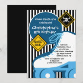 Schaats Skating Party Birthday Invitations Kaart (Voorkant / Achterkant)
