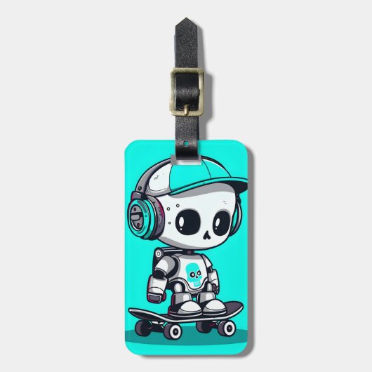 Schaats SkullBot Bagagelabel (Voorkant verticaal)