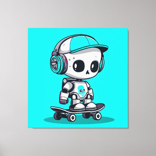 Schaats SkullBot Canvas Afdruk (Voorkant)